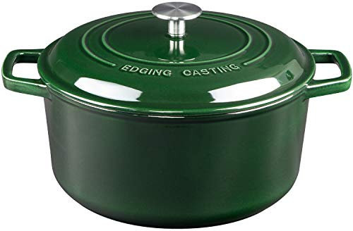 EDGING CASTING Horno holandés de hierro fundido esmaltado, 6 cuartos de galón, verde