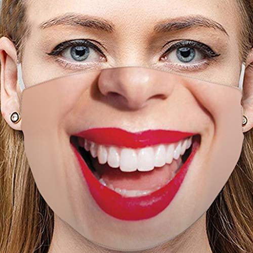 Lulupi Mundschutz Multifunktionstuch 3D Druck Lustig Bandana Maske Waschbar Wiederverwendbar Stoffmaske Bedeckung Atmungsaktiv Mund-Nasenschutz Mund Nasen Motiv Halstuch Schals für Herren Damen