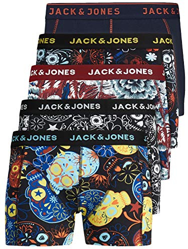 JACK & JONES Herren Unterhosen 5er Set Pack Männer Boxershorts Weiss schwarz blau grau Trunks 12204864