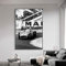 Artwork Posters Prints,Bilder,Stirling Moss 1955 Monaco Grand Prix Poster Leinwand Malerei Drucken Raum Dekor Wandkunst Bild, Für Wohnzimmer Dekoration, Plakate Für Schlafzimmer Wände Männer_60X80Cm