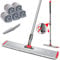 MASTERTOP Flat Mop, 60cm Wide Industrial Mop with 54 Stainless Steel Handle, Lightweight Microfibre Floor Mops with Aluminum Plate, Commerical Dust Mops for Floor Cleaning, Send 5 Reusable Pads