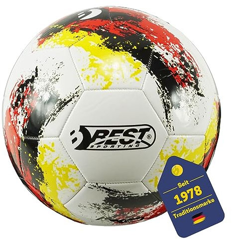 BEST SPORTING Fußball Nation I Mini-Fußball Nation I Schwarz-Rot-Gold I Hochwertiger Ball I Größe 1 oder Größe 5 I Für Groß und Klein I Fussball I Outdoor-Fussball (1, 5)