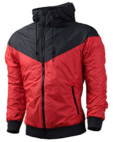 ORANDESIGNE Parka Homme Blouson Moto Coupe-Vent Imperméable et Chaud Respirant Capuche Amovible Veste Imperméable Coupe-Vent Idéale en Automne et Hiver A Rouge XXL