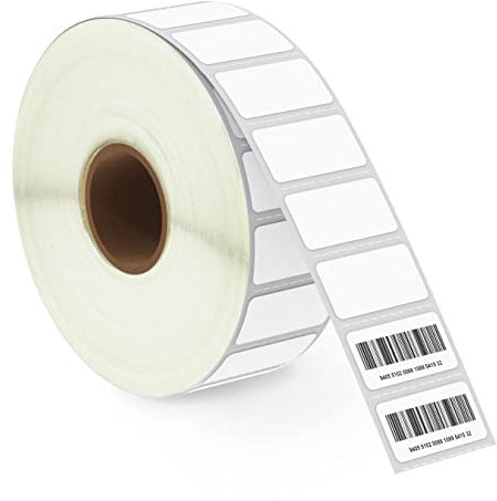 BETCKEY - 25mm x 13mm(1 in x 0,5 in) Perforierte Kleine Thermoetiketten Kompatibel mit Zebra und weiteren Druckern [1 Rolle/2430 Etiketten]