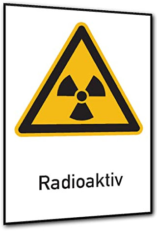 Dreifke® Warnschild Strahlenschutz Radioaktiv (WS100) | Alu geprägt | 210x297 mm