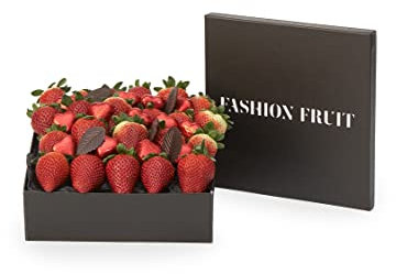 FASHION FRUIT | Cesta de Regalo Gourmet Amara | Caja Original con Frutas y Chocolates | Regalo Original para el Día del Padre/Madre, Cumpleaños, Boda, Bautizo o Cualquier Ocasión