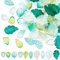 SUNNYCLUE 1 Box 100Pcs Leaf Charms Leaves Charm Glass Leaf Beads Plant Gradient Green Leaf Charms for jewellery Making Charm Spring Season Earrings Necklace Bracelet Hair Clip DIY Craft Adult Women