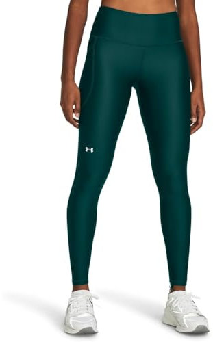 Under Armour Damen HeatGear Armour High No-Slip Waistband Pocketed Leggings, (449) Hydro Teal/White, X-Klein
