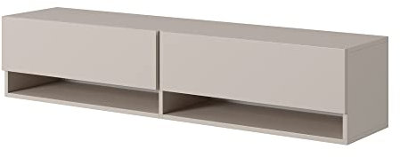 Selsey TV Schrank Board Sideboard Fernsehtisch Fernsehschrank 140 cm Hängend Graubeige Mirrgo