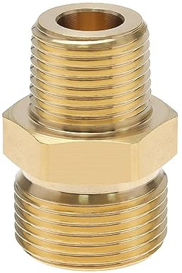 YINETTECH Accoppiamento idropulitrice in ottone, 3/8 pollici NPT su M22 14 mm, connettore adattatore 4500 PSI, filettatura esterna ad alta pressione