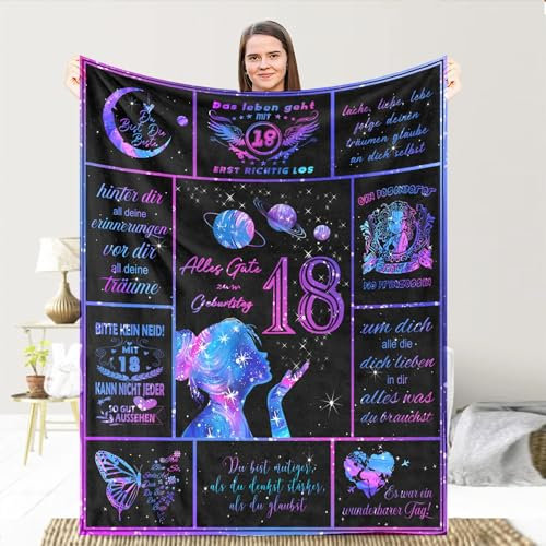 LDFHOIN Kuscheldecke Personalisierte Decke Geschenke An Meine Tochter, Brief Gedruckt Decken Geschenke für 18. Geburtstag, Super weich Mikrofaser Flanelldecke Mutter Tochter Decke 150x220cm