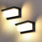 Lightsjoy LED Wandleuchte Außen 2 Stück 18W IP66 Wasserdicht Außenlampe Außenbeleuchtung Wand Rechteck Wandlampe Alu Außenwandleuchte für Außenbreich Outdoor Warmweiß