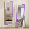 Lvifur Full Length Mirror, Led Wand Spiegel Groß Spiegel mit Licht und Ständer,160 x 50 cm Ganzkörperspiegel Modern für Wohnzimmer Ankleidezimmer (Weiß Lila Quadrat)