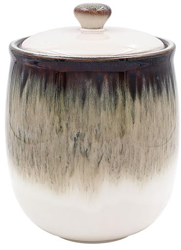 Lesser & Pavey Reactive Glaze Canister With Lid For Kitchen & Home | Kitchen Ample Storage Canister | British Designed Unique Reactive Glaze Finish Jar - Elements