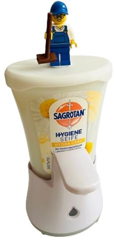 1er Set Deckel Zubehör für Sagrotan No Touch Seifenspender Nachfüller mit Bausteinfigur-Integration (Bausteinfigur Nicht im Lieferumfang)