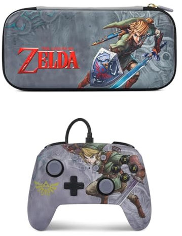 PowerA Slim Case for Nintendo Switch Systems - Intrepid Link & Wired Controller for Nintendo Switch - Valiant Link