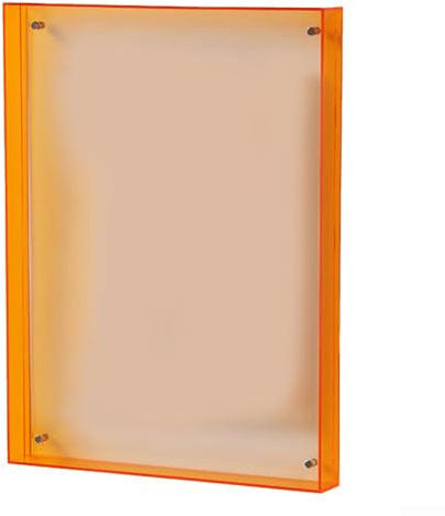 Acryl-Bilderrahmen, Bilderrahmen, Display-Block, transparent, zum Aufhängen, Wanddekoration für Haushaltswaren (Orange)