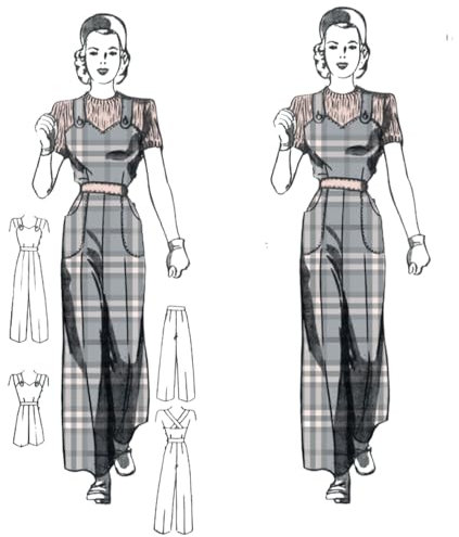 1940s Sewing Pattern, Land Girl Dungarees, Overalls, Pants, Playsuit & Cap - Bust 33 - 43.5 (83.8cm - 110.5cm)