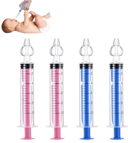 KOLZEMV 4 Pcs Nasale Bebe, seringue nasale bebe, Mouche-bébé, Portable Irrigateur Nasal 10ml, Irrigation Nasale, avec Embout d'Aspiration Nasale en Silicone Nettoyable Réutilisable, Sûr et Confortable