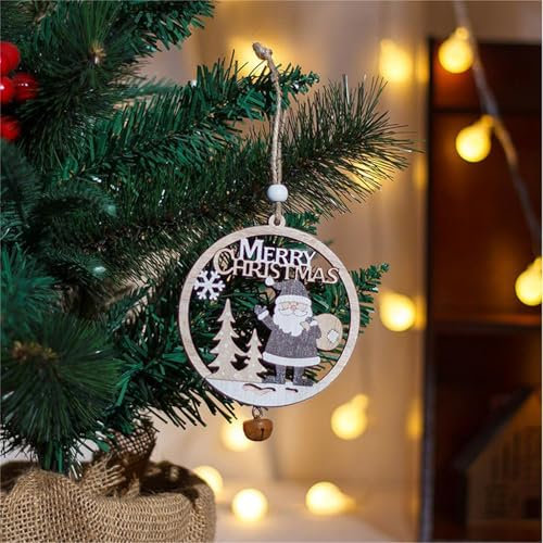 Weihnachtsbaumschmuck Weihnachtsschmuck Christbaumschmuck Geschenke Vintage Antik Hohl Holz Weihnachtsanhänger für Kunst, Handwerk und Schulprojekte