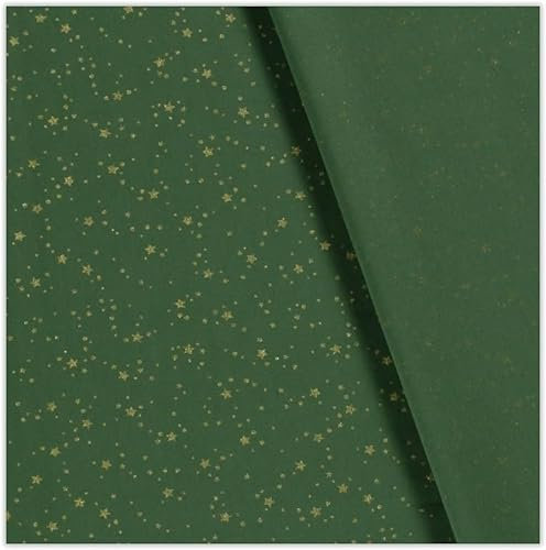 Weihnachtsstoffe - Baumwolle Meterware bedruckt - Baumwollstoffe - Dekostoffe Weihnachten - Winterstoffe, Adventsstoffe, Stern - 25 x 145 cm, Farbe: 003 Sterne grün