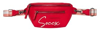 SOCCX Damen Bauchtasche mit Logo Print und Wechselgurt Clear Red None