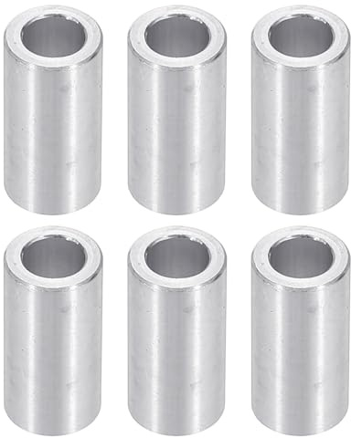 PATIKIL Distanzhülsen M6 Aluminium Abstandshalter Wand, 6 Stück Metall Distanzhülsen 6,2mm ID x 10mm OD x 25mm L Aluminium Distanzschrauben Rund für 1/4 oder M6 Schraubenbolzen