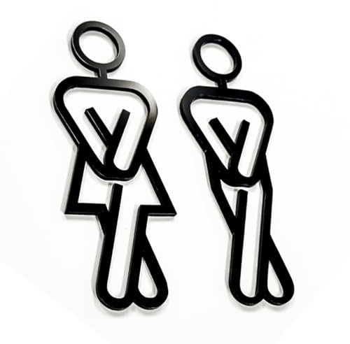 codiarts. Türschild 3D | Toilette | WC - Gäste WC | Bad | Acrylglas Laser geschnitten | selbstklebend (WC-Gender03)