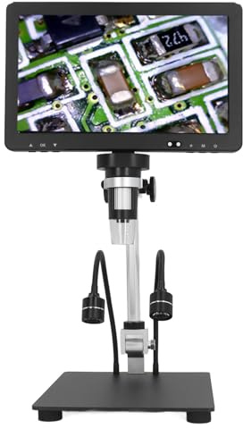 Digitales Mikroskop 1500x, 10.1 HD-IPS-Bildschirm, USB-Mikroskop für Fehler, Löten und Erwachsene mit PC-TV-Kompatibilität