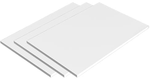 DFDPAXL 3 Piezas Hoja De Espuma De PVC Blanca 100×100×12Mm-400×600×12Mm, Placa De Plástico Ligera Adecuada Para Manualidades Y Modelismo,100×100×12mm