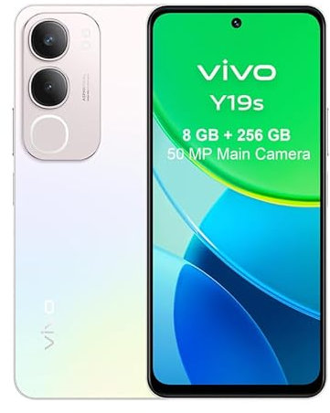 VIVO Y19s,Smartphone 8 GB RAM + 256 GB ROM, Appareil Photo Principal 50 MP, Batterie 5150 mAh, Dynamic Light, Ecran 6,68 Super Lumineux, IP64, Téléphone Mobile 4G, Double SIM, Android 14, Argent