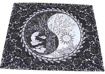 Cabilock 1 Stück Dekorativer Wandteppich Mondmustern Schwarzes Wandtuch Vielseitige Wohnraumdekoration Einweihungsgeschenk