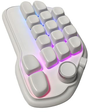 Obotsnoi Mechanischer USB-Nummernblock, 17 Tasten, Hot-Swap-fähig, mit RGB-Hintergrundbeleuchtung und PBT-Tastenkappen, programmierbar für Laptop und PC