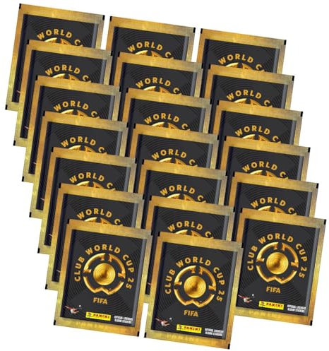 Bundle mit Panini Fifa Club World Cup 2025 Sticker - WM Sammelsticker - Auswahl + Exklusive Geburtstagskarte (20 Tüten)