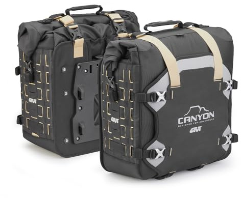 GIVI GRT709B Canyon, 1 Paar wasserdichte Seitentaschen für Motorrad mit Unifit-Befestigungssystem, 35 + 35 Liter