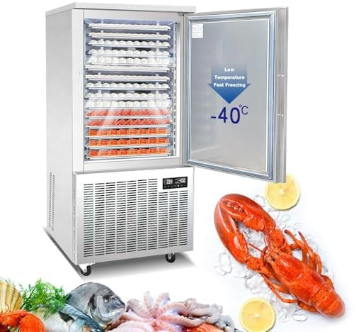 Kolice Commercial 15 Trays Blast Chiller, Blast Freezer with Food Probe,Lowest temp: -40°F for Restaurants,Canteens,Schools,Hotels