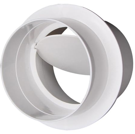 Rundes Entlüftungs-Rückschlagventil aus PVC, 100 mm, Rückschlag-Rückschlagklappe für Badezimmer, Küche, Abluftkanal, Ventilator, HVAC-System weiß 80mm