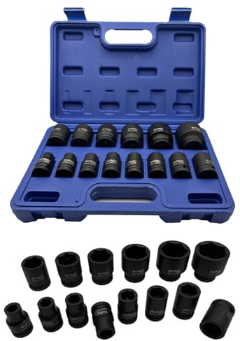 Buffalo Tools 14pc Impact Socket Sockets Set 1/2 Drive Metric Shallow 10mm - 32mm