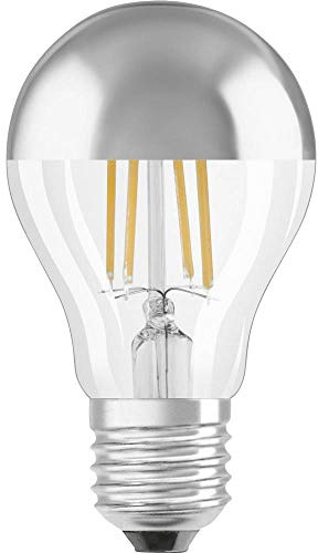 OSRAM LED Star Classic A Mirror / LED-head mirror lamp in bulb shape with E27-base / not dimmable / replacement for 51 Watt / filament style / warm white - 2700 Kelvin / pack of 1