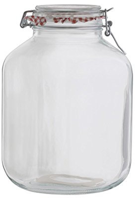 axentia Drahtbügelglas mit weißem Dichtungsring, Einkochglas zum Haltbarmachen und trocken lagern, Bügelglas mit luftdichtem Verschluss, Maße: ca. Ø 18,5 cm x H 26 cm, Fassungsvolumen: ca. 4250 ml