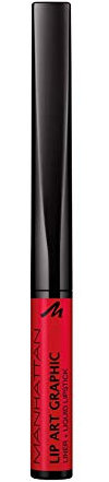 Manhattan Lip Art Graphic 2-in-1 Lip Liner und Liquid Lipstick für samtig-weiche Lippen, limitierte Edition, Fb. 003 Hot Spot (rot), 1.8 ml