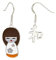 Aka Gioielli® - Pendientes Mujer Muñeca Japonesa Plata de Ley 925 Esmalte y Cristales Swarovski con escritura Harmony