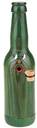 Colours-Manufaktur Räucherflasche - Räucherfigur Räuchermännchen Räuchergefäß Bier Sekt Bierflasche Jubiläum Vatertag Muttertag (Longneck 0,33 - zur individuellen Selbstgestaltung, grün)