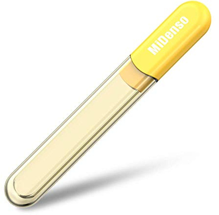Particular Glass Nail File with Case Midenso 2nd Generation Double Sided Crystal Beauty Nail Filer Salon Nail Polish Top Christmas Stocking Superior Quality Gift Idea for Women,Lemon Yellow