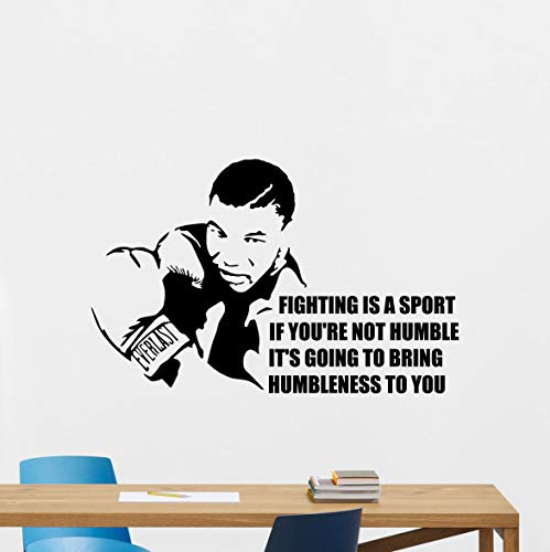 myrockshirt Mike Tyson Wandtattoo Decal Gym Spruch Zitat Vinyl Aufkleber Sport Boxing Kunst Dekor Wandtattoo,Frei Farbwahl, Autoaufkleber,Lack,Scheibe, UV&Waschanlagenfest, Profi-Qualität