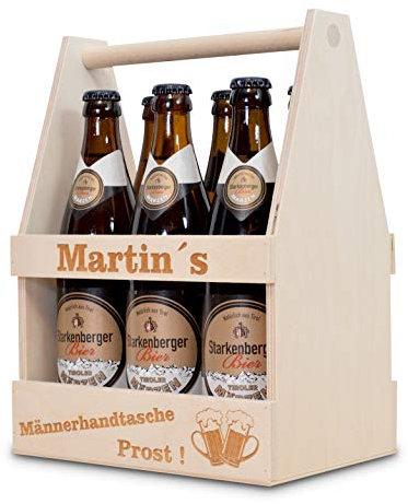 sagl.tirol 6er Bierträger mit persönlicher Gravur Männerhandtasche
