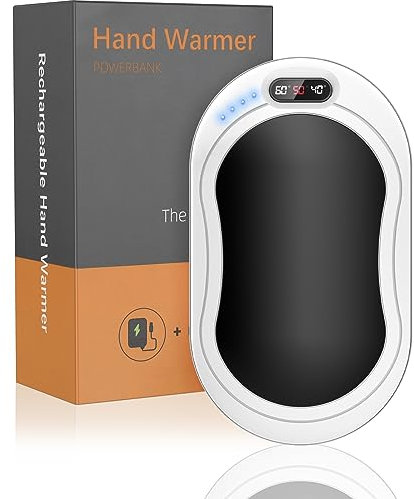 Lidasen Handwärmer Wiederaufladbar, 8000mAh Wiederverwendbar Elektrisch Taschenwärmer Powerbank, Tragbare USB Wärmetherapie Hand Warmer, Beste Winter Weihnachts-Geschenk für Kinder Damen Mann