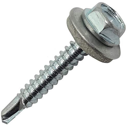 AERZETIX - C44535 - Lot de 20 - Vis autoperceuse M4.8x32mm + rondelle d'étanchéité - à empreinte hexagonale 8mm - en acier zingué - DIN7504K - tôle bardage métallique chéneaux panneaux sandwich