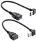 Herfair Right Angle USB 3.0 Extension Cable - SuperSpeed 90 Degree USB Extender Lead Male to Female USB Adapter Cord (Black-Up+Down Angle)