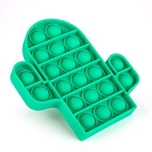OKCS Fidget Toy Pop It - Push It - geprüft & kinderfreundlich - für Kinder & Erwachsene - zur Ablenkung bei Stress & Nervosität Push Bubble - Kaktus Grün